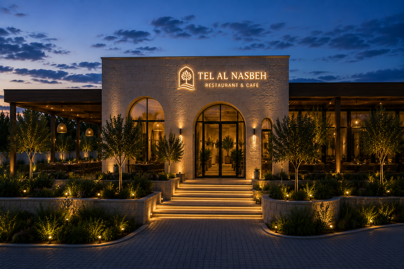 Tel Al Nasbeh evening setting